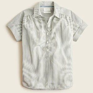 J Crew Relaxed-fit Short-Sleeve Cotton Poplin Popover